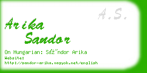 arika sandor business card